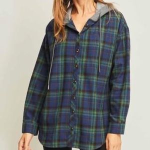 Hooded plaid flannel
